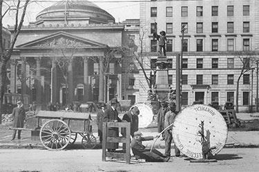 Northern Electric Cabels installed at Place d’Armes in Montreal